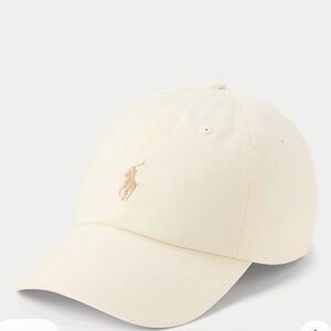 Classic Polo Logo Ralph Lauren Cream Baseball Cap NWOT